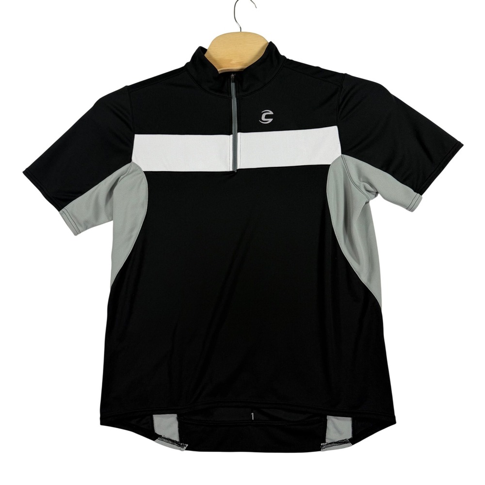 Cannondale Cycling Jersey Mens XL Black Grey 1/4 Zip Short Sleeve Performance
